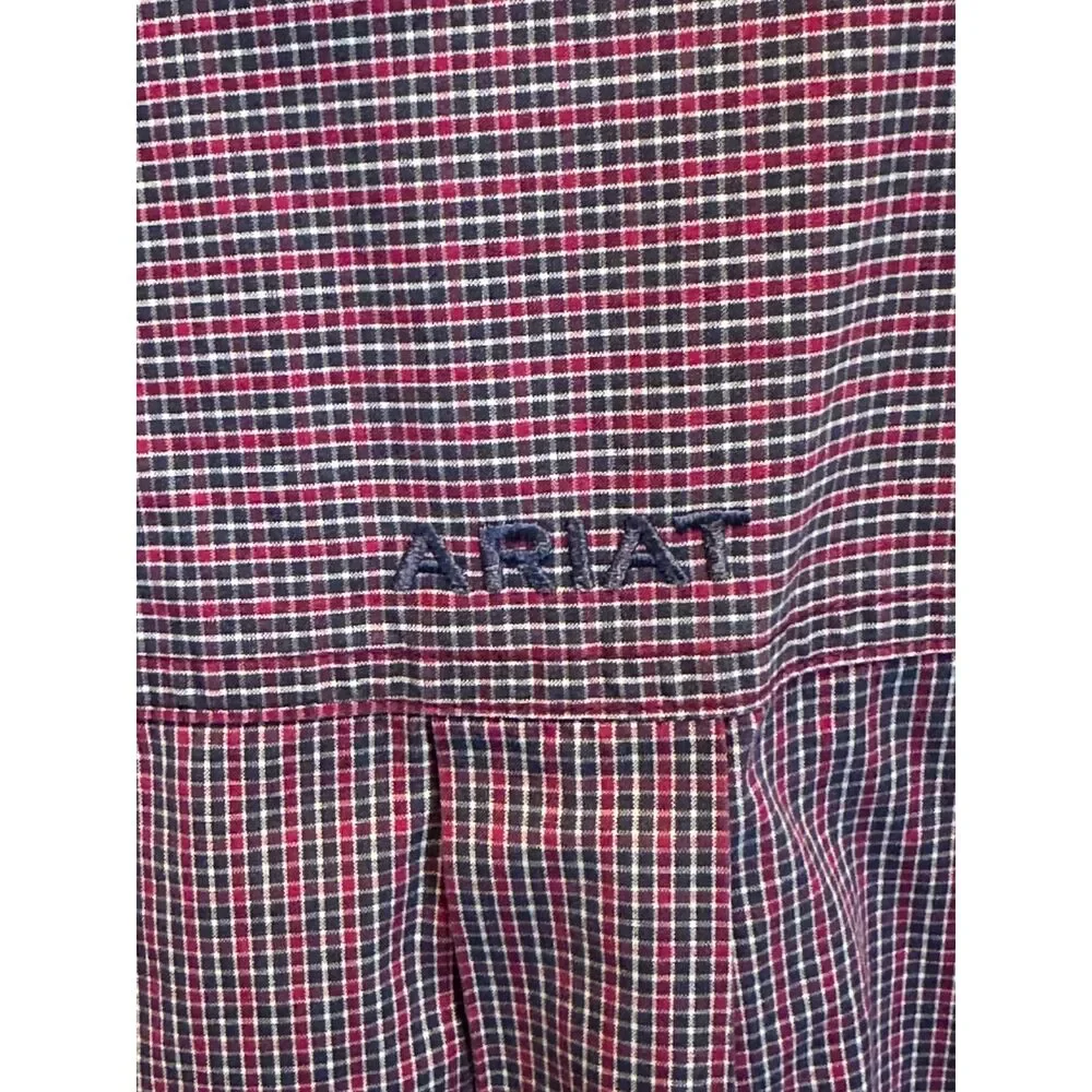 Ariat Pro Series Red White & Blue Plaid Button Up Western Shirt Men's XL - Picture 5 of 14